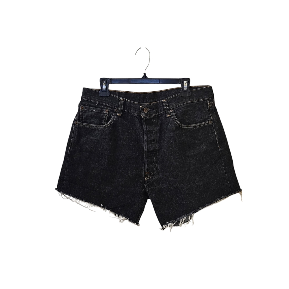 Levi's 501 Button Fly Black Cut Off Jean Shorts Size 38x30 (Waist Size 33)